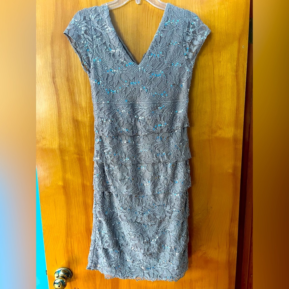 layered lace cocktail dress